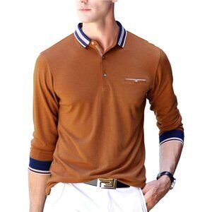 Men's Polo Shirt‎ Casual Long Short Sleeve Classic Cotton T Golf Sport Shirt